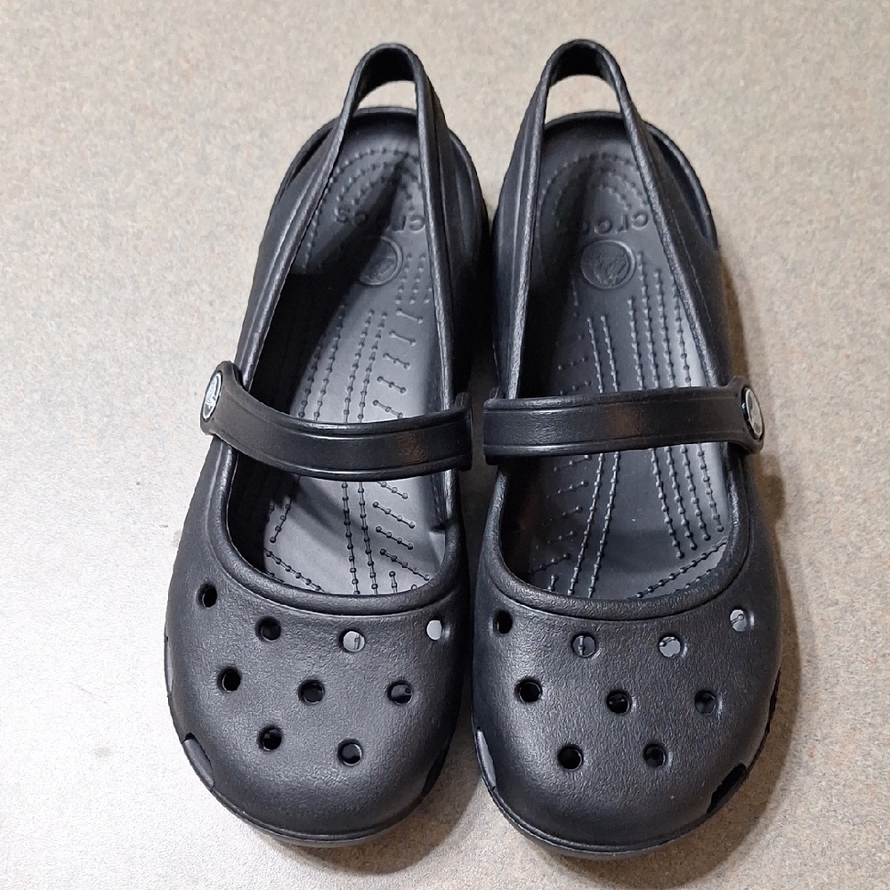 Crocs Kids Black Mary Jane Shoes